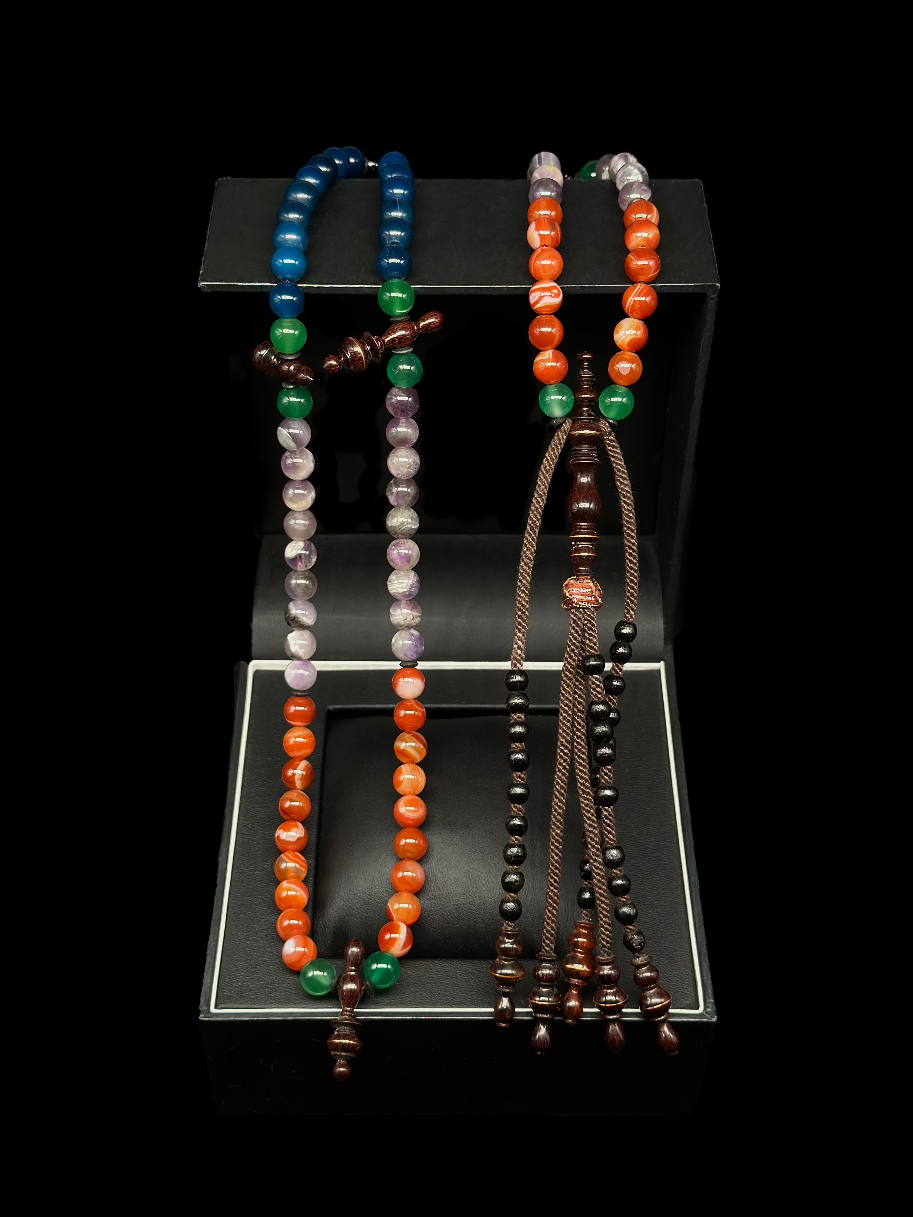 Carnelian x Amethyst x Green Jade x Aqeeq x Tamarind Tasbih