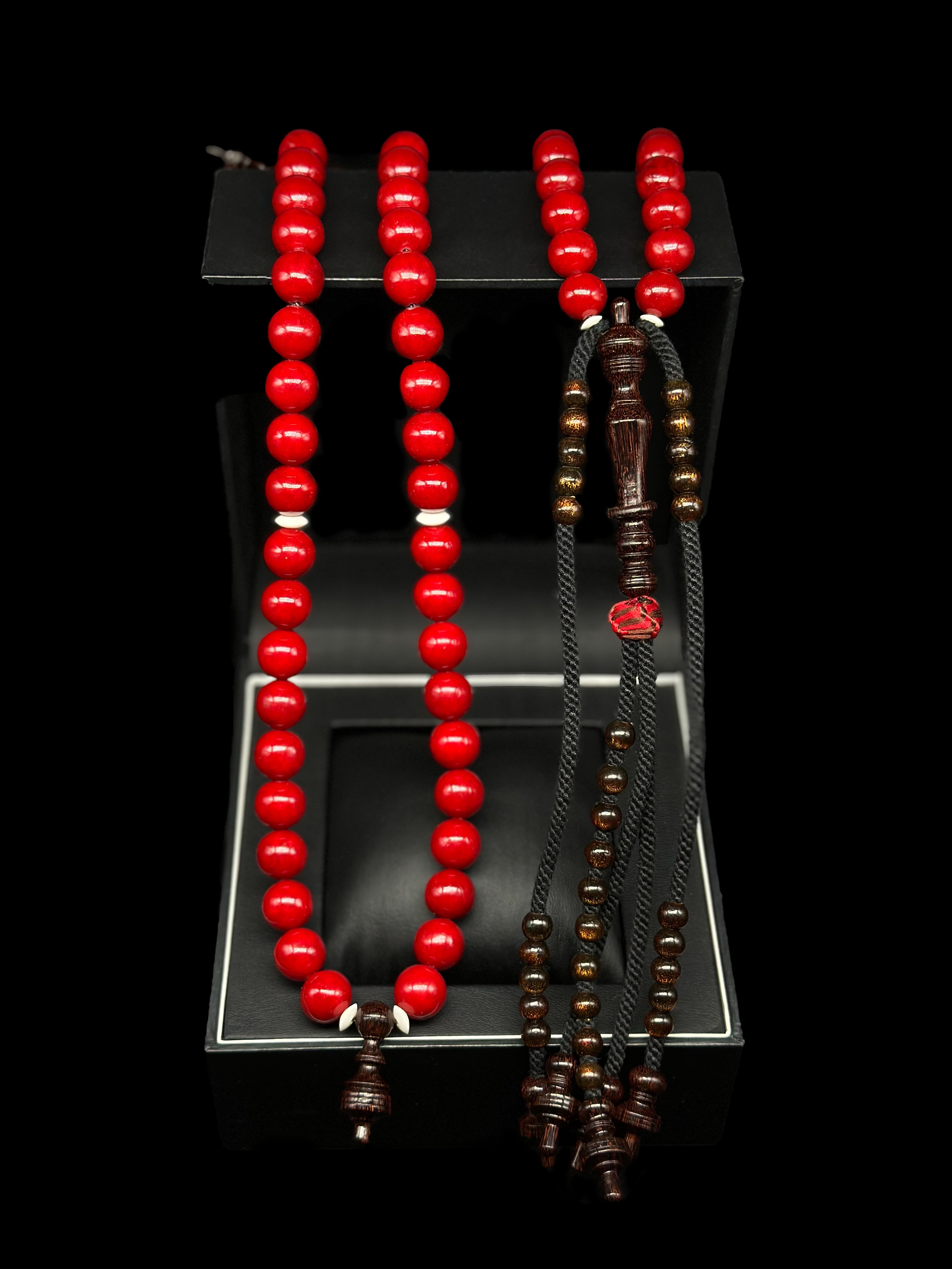 Red Marjan x Tamarind x Gold Yusr Tasbih (XL)