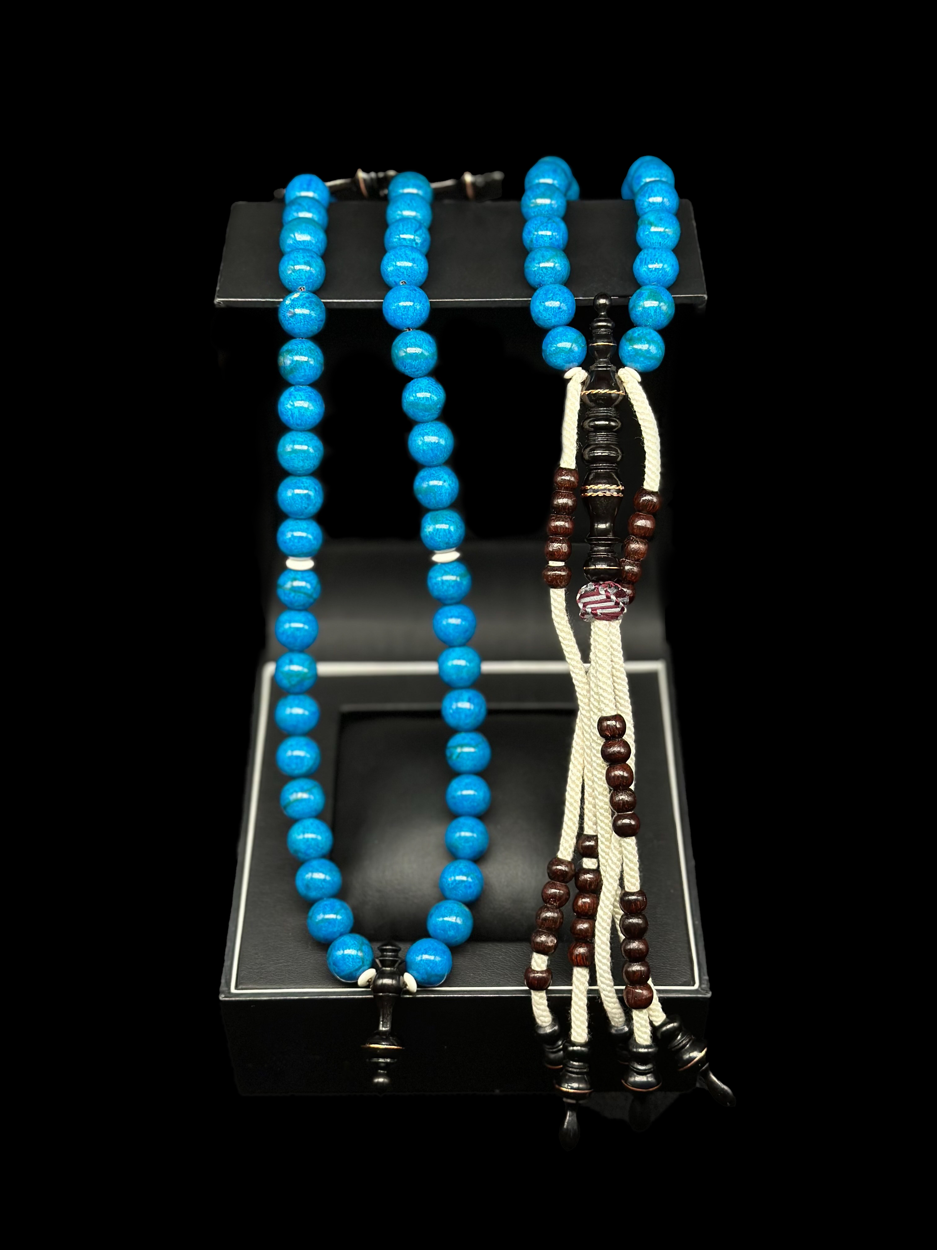Blue Marjan x Ebony Tasbih (XL)