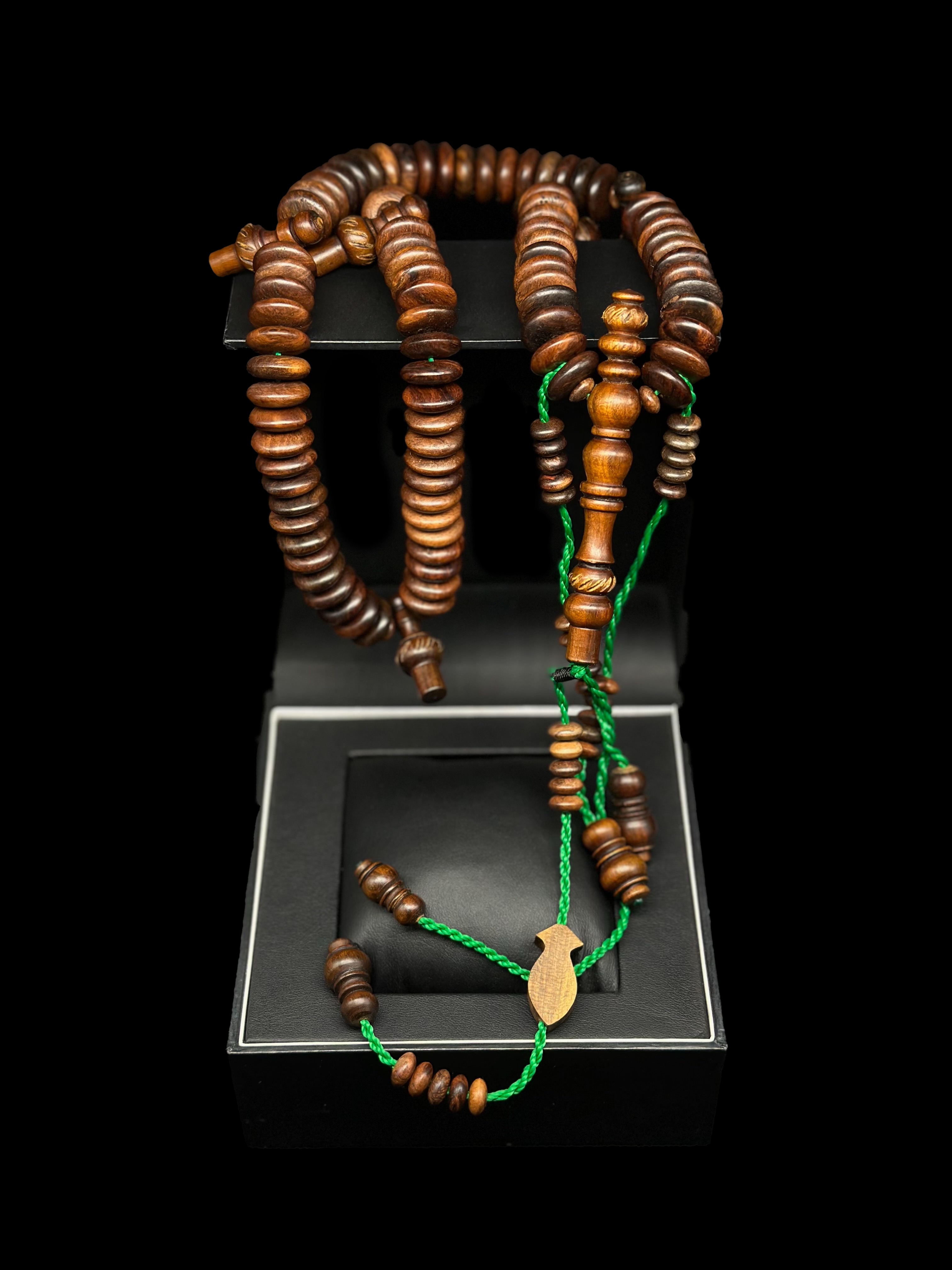 Pure Oud Agarwood Rumi Engraved Model Darqawi Tasbih (L)