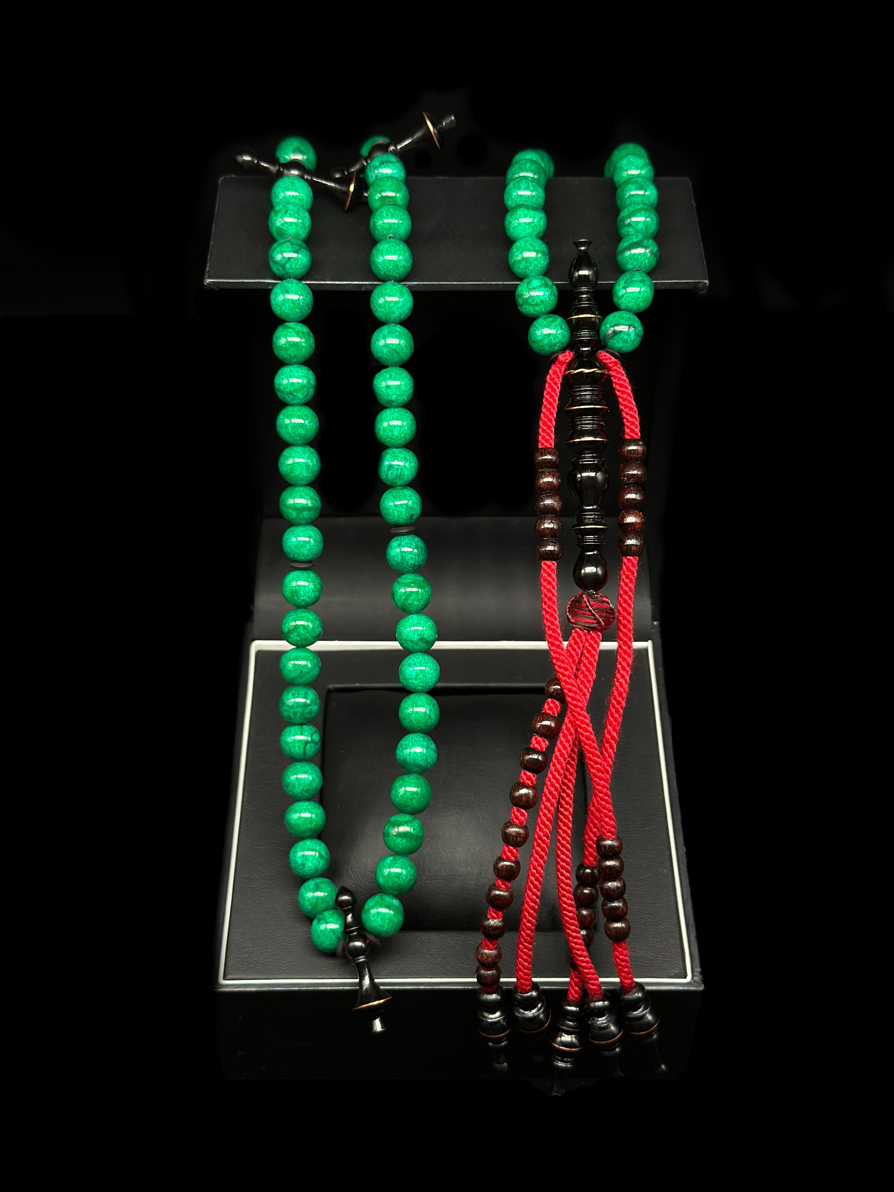 Green Marjan x Ebony Tasbih